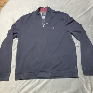 Ted Baker London Sweater Mens‎ Medium Blue 1/4 Half Zip Pullover Sweatshirt